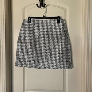 NWT LOFT Metalic SequinTweed Shift Skirt Size 8